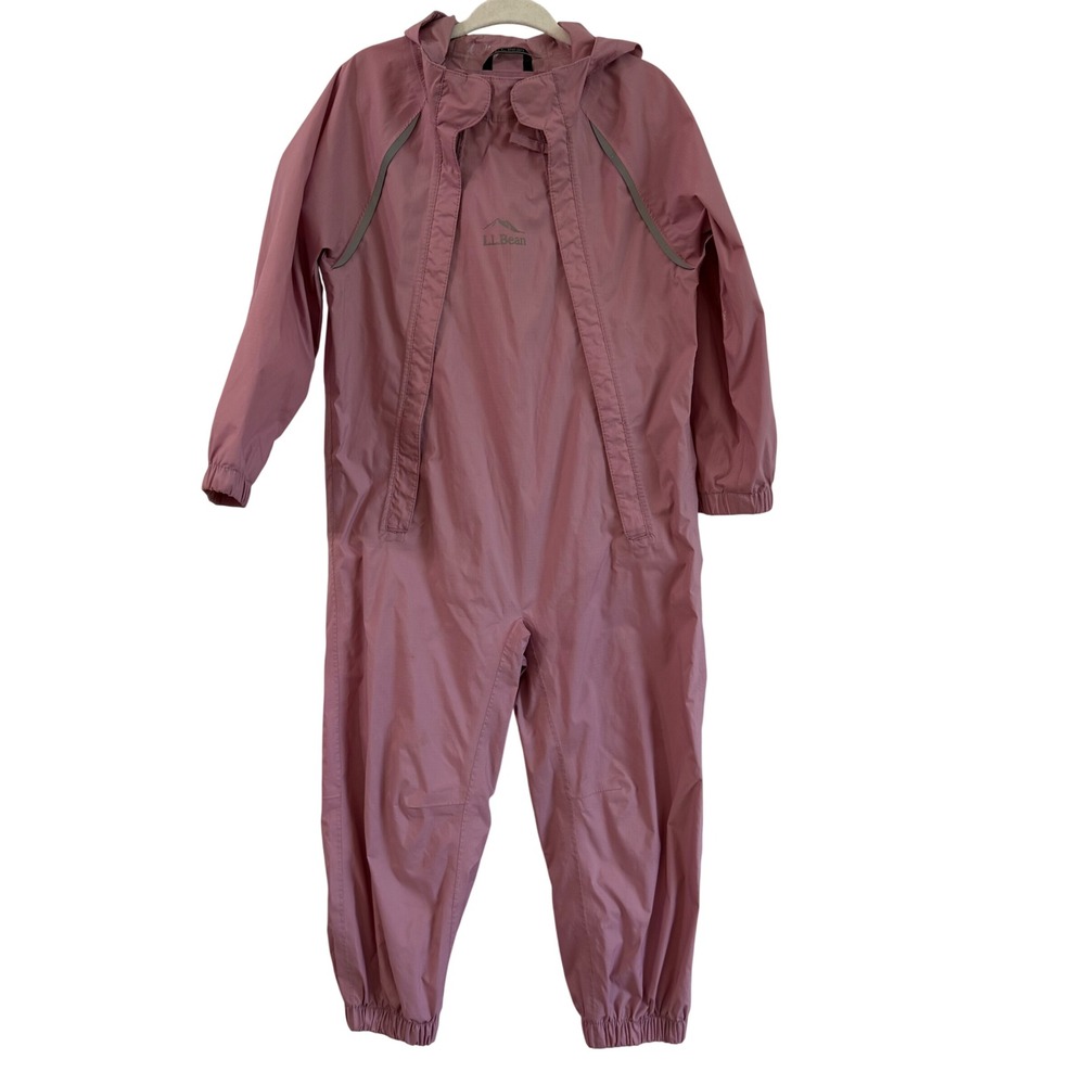LL Bean Girls Boys Rain Bunting Pink Rose Nylon Outdoor Wear Raincoat 3T